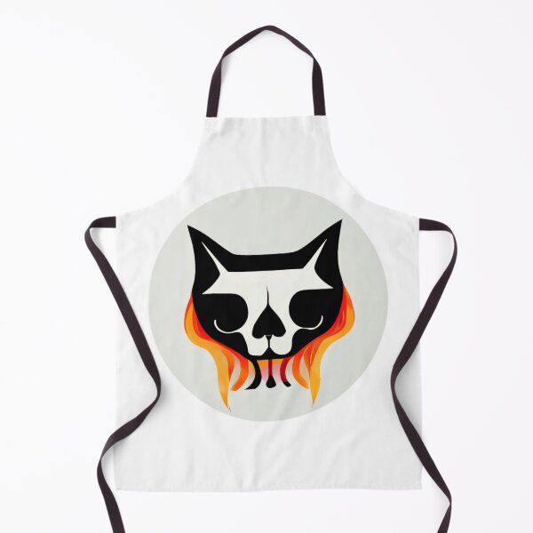 Item preview, Skull Cat Flames balck designed and sold by sparkzeno.