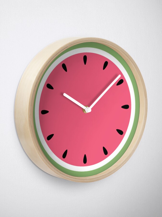 Alternate view of Watermelon Clock Clock