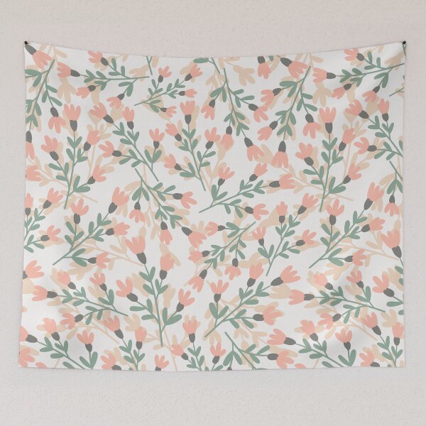 Item preview, Pink & Mint Green Leaf Print designed and sold by StudioPosies.