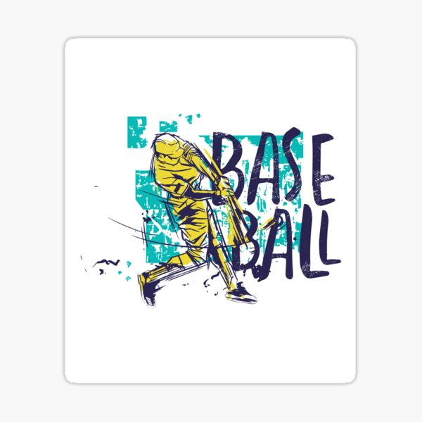 Baseball player design with grunge effect Sticker