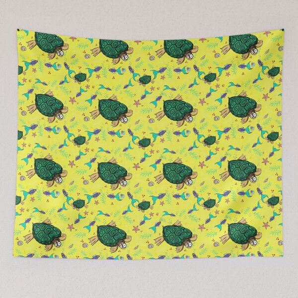 Item preview, Turtle fun - lemon yellow designed and sold by Limones-Design.