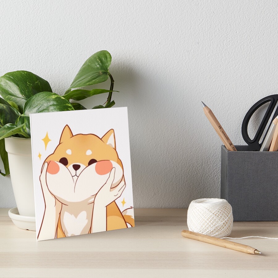 Kawaii Shiba inu Art Board Print