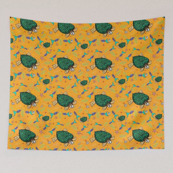 Item preview, Turtle fun - orange designed and sold by Limones-Design.