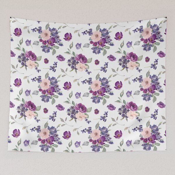 Aperçu de l'œuvre Imprimé floral violet et blush créée et vendue par hsiangyc.