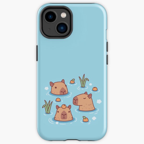 Cute Capybaras Chilling in Hot Spring With Oranges iPhone Tough Case