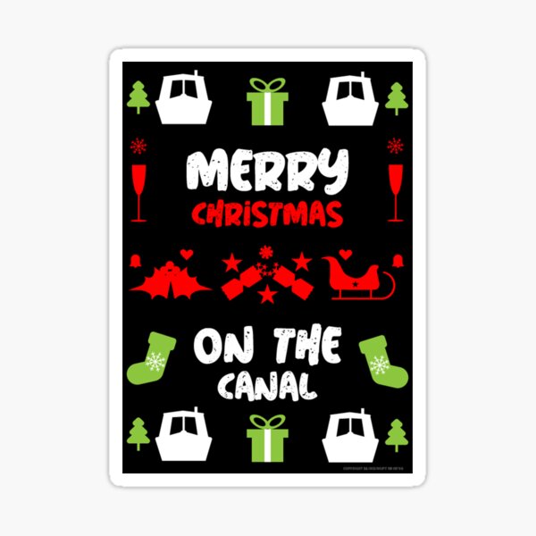 Item preview, Merry Canalboat Christmas Gifts - Narrow Christmas Gifts - Canalboat Christmas - British Canals  Gifts- Seasonal Narrowboats designed and sold by bestawesome.