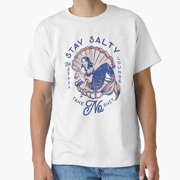 Item preview, The Siren Lounge: Stay Salty & Take No Shit. Cool Vintage Pinup Mermaid Travel Art designed and sold by The Whiskey Ginger Design Shop.