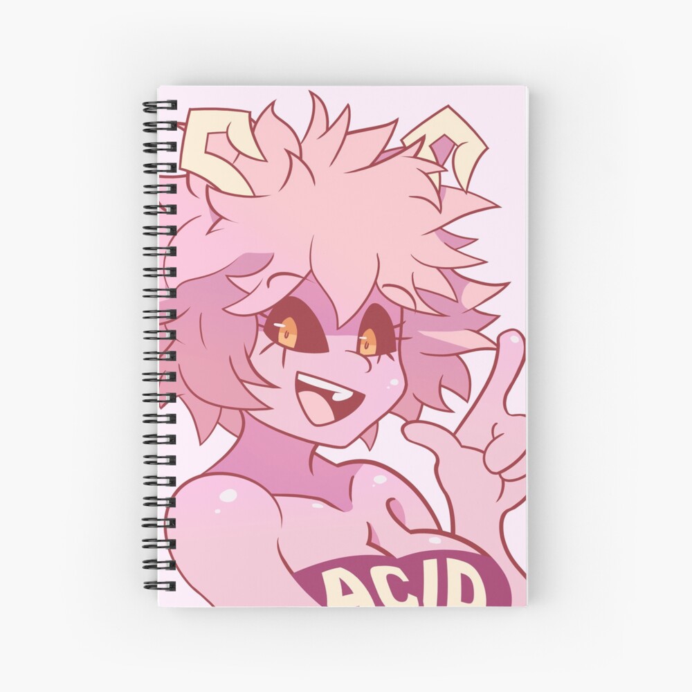 mina ashido spiral notebook by frootsycollins redbubble