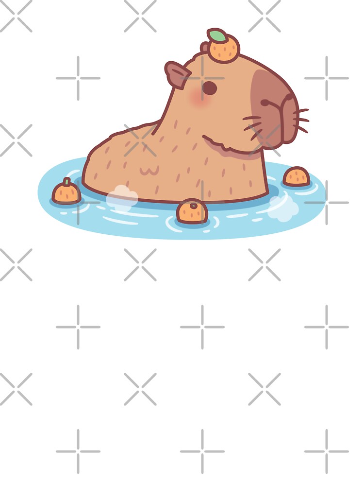Cute Capybara Hot Springs Mini Matted Print Self Care Sunday 