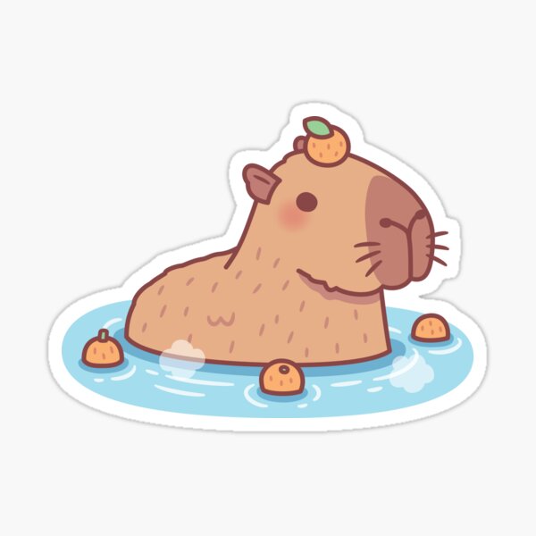 Capybara With Orange Stickers for Sale