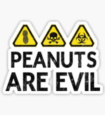 Peanuts are Evil-Danger Hazard Signs Peanut Allergy Sticker