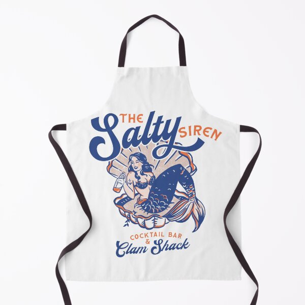 Item preview, The Salty Siren Cocktail Bar & Clam Shack. Cute Retro Mermaid Travel Art designed and sold by The Whiskey Ginger Design Shop.