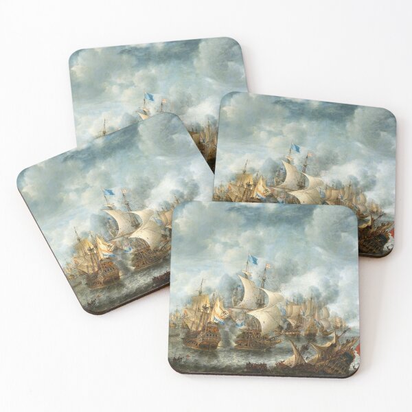 Item preview, Naval battle scene with blazing cannons. designed and sold by Luggnagg.