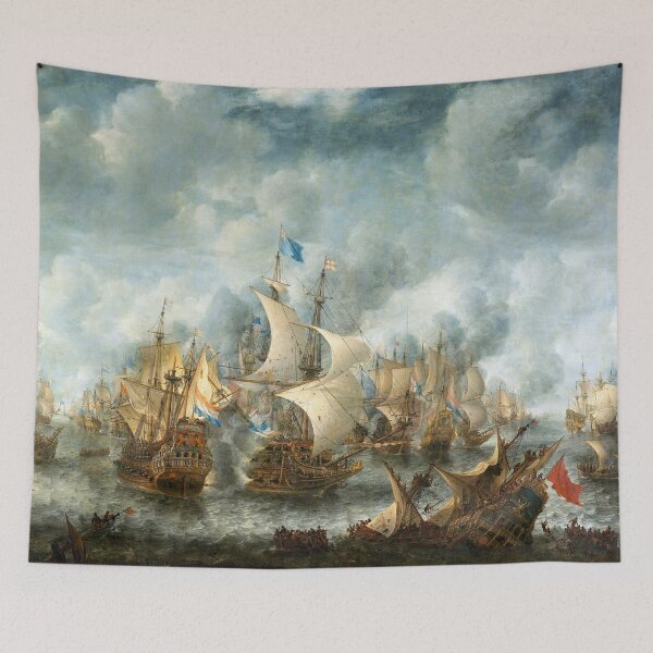 Item preview, Naval battle scene with blazing cannons. designed and sold by Luggnagg.