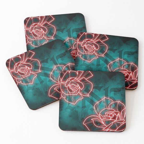 Item preview, neon skull and roses designed and sold by johnalawtattoo.