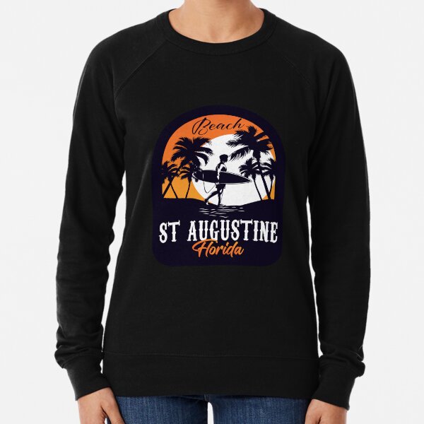 St. Augustine Beach Florida . USA retro sunset. Florida beaches Lightweight Sweatshirt