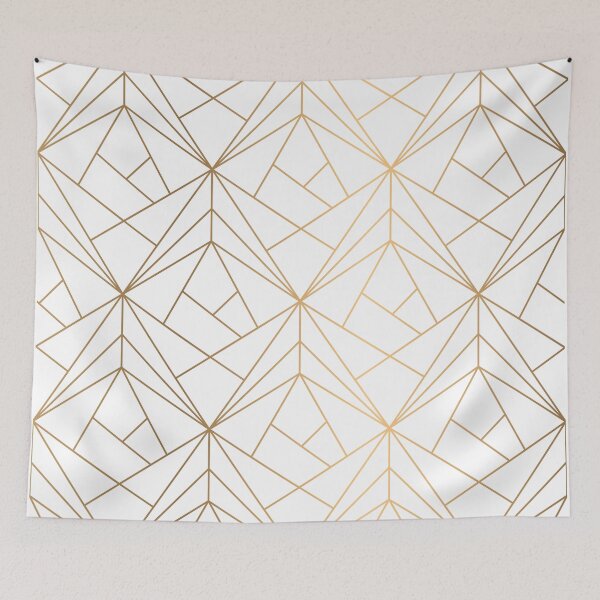 Item preview, Geometric Gold Pattern With White Shimmer designed and sold by Vic Torys ☆.