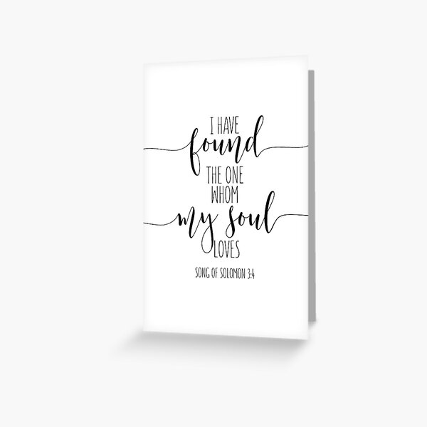 Item preview, I Have Found The One Whom My Soul Loves, Song Of Solomon 3:4. Bible Verse, Wedding Decor designed and sold by aenaonartwork.