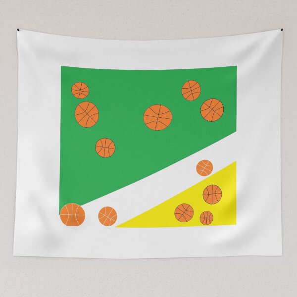 Item preview, Basketball with green and yellow background. designed and sold by judy snyder.
