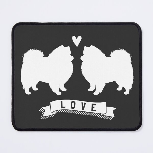 Item preview, American Eskimo Dogs in Love | Eskie Silhouettes with Heart designed and sold by Jenn Inashvili.