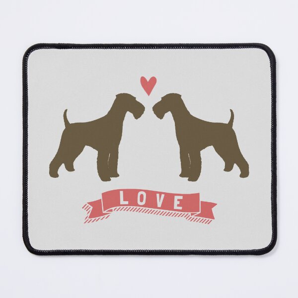 Item preview, Airedale Terriers in Love | Dog Silhouettes with Heart designed and sold by Jenn Inashvili.