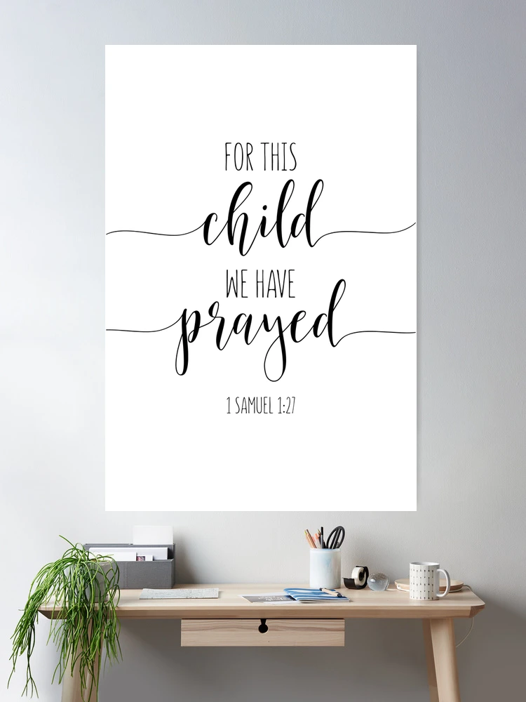 TABLE RUNNER - Baby Shower retailer Kraft Paper Art - For This Child We Have Prayed on Repeat - 1 Samuel 1:27