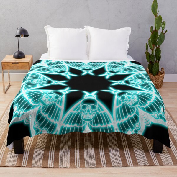 Item preview, neon deathmoth mandala designed and sold by johnalawtattoo.