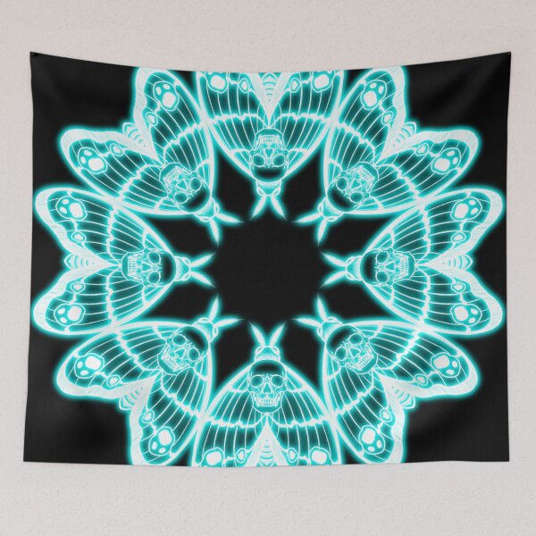 Item preview, neon deathmoth mandala designed and sold by johnalawtattoo.