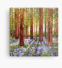 Bluebells, Cambridge, England -Original Alcohol Ink Print Metal Print