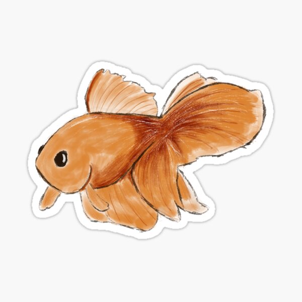 Small Orange Fish Stickers for Sale