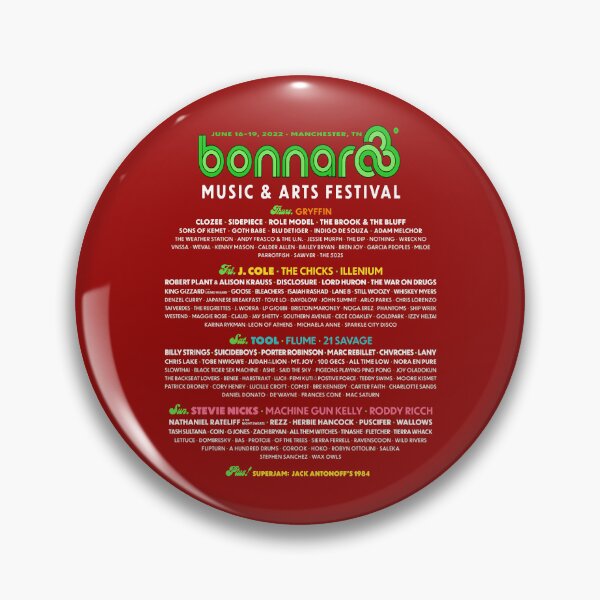 Item preview, Bonnaroo Music Festival 2022 Line-Up designed and sold by NotewothyGarm.