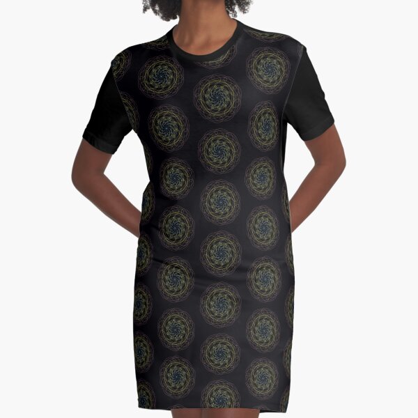 Pansexual Pride Spirograph Graphic T-Shirt Dress