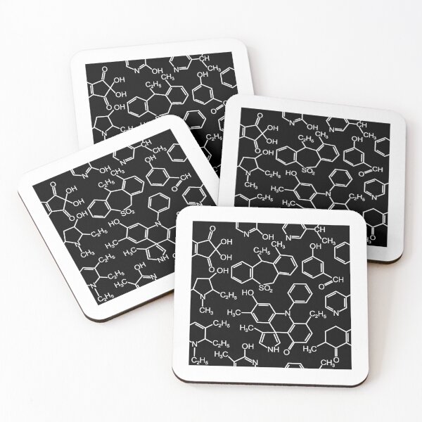 Item preview, Chemistry Chemical bond study material designs pattern background black designed and sold by artisticfive.