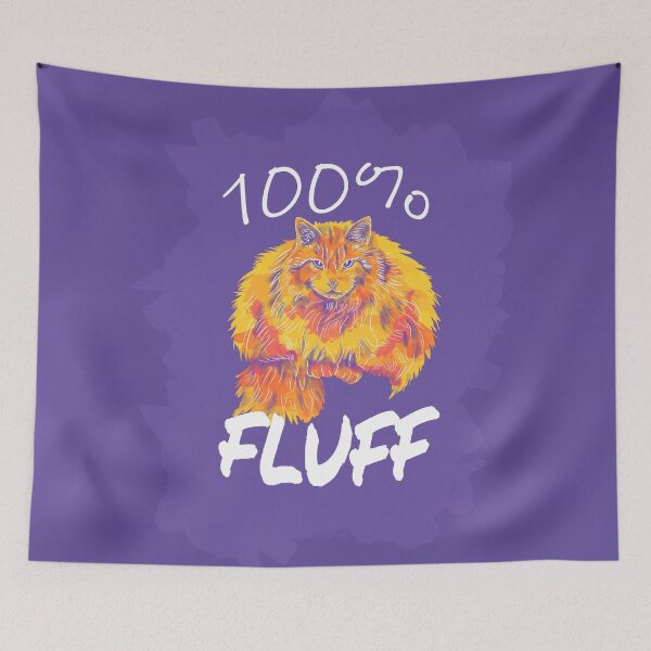 Item preview, 100% Fluff Funny Cat Illustration designed and sold by Flo Art Studio.