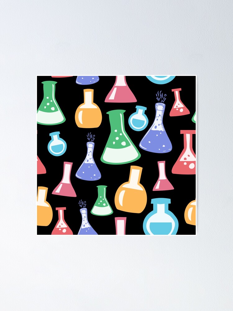Thumbnail 1 of 3, Poster, Chemistry Flask Design Pattern designed and sold by artisticfive.
