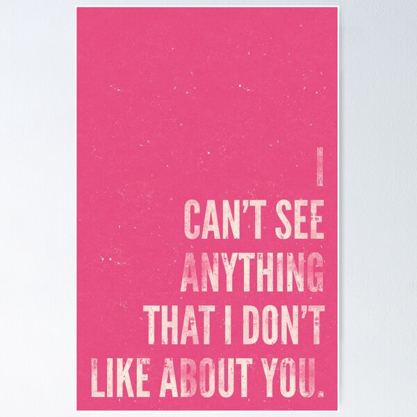 I Can't See Anything I Don't Like About You. Poster