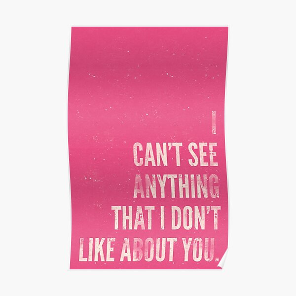 I Can't See Anything I Don't Like About You. Poster