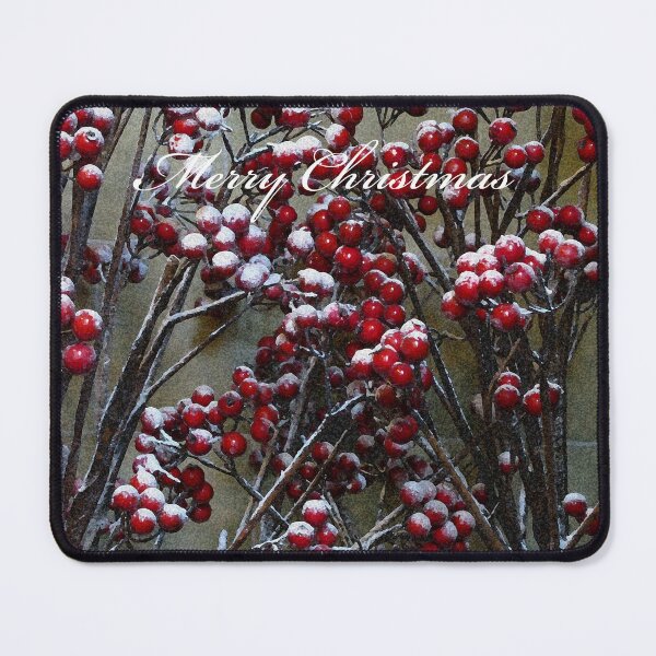 Item preview, Merry Christmas - Snow covered Red Berries  designed and sold by Marilyn Harris.