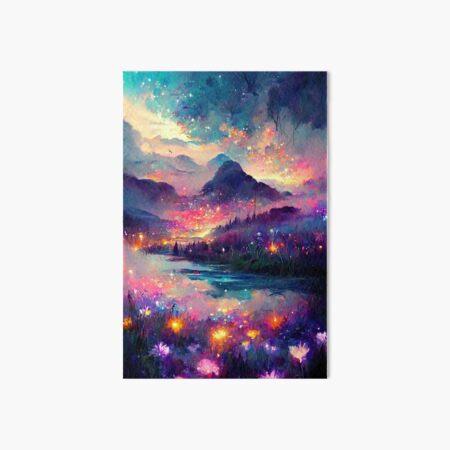 Fae Realm Mountain River Art Board Print
