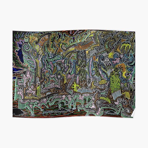 Neon Life Collage Poster