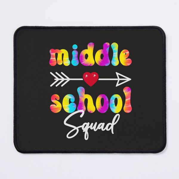 Item preview, Black to School Middle School Squad Teacher Colorful Tie Dye Letter Print T-Shirt designed and sold by AUAINO.