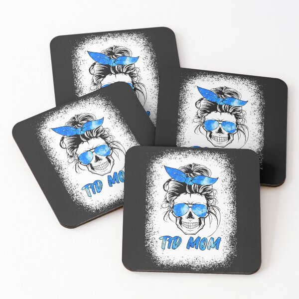 Item preview, T1d Mom Type 1 Diabetes Ribbon Messy Bun Skull designed and sold by HelgaSchwarz.
