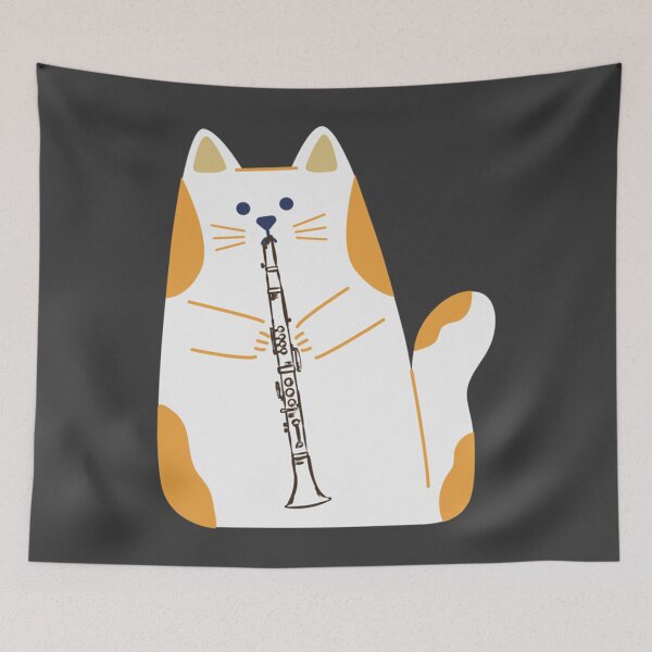 Item preview, cat playing the CLARINET designed and sold by Umberto36256.