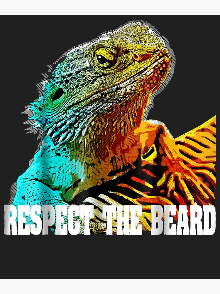 Respect The Beard Funny Bearded Dragon Poster For Sale By Bradyanthony Redbubble