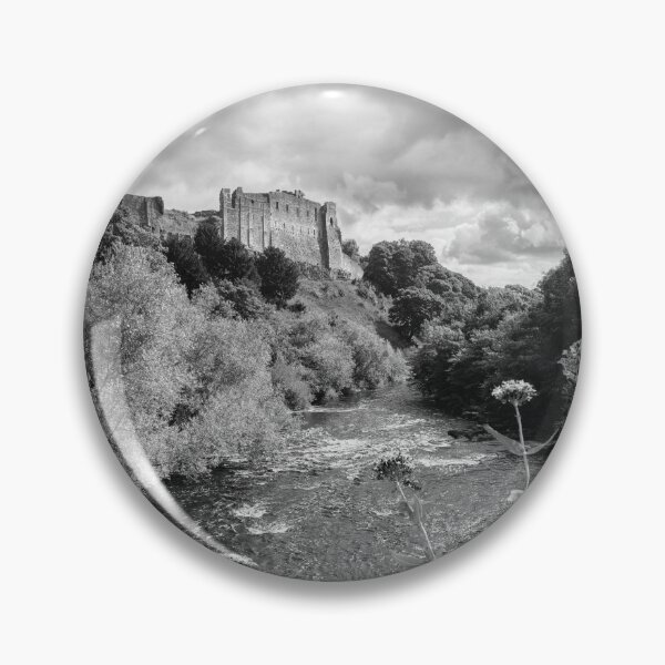 Item preview, Richmond Castle Above River Swale Monochrome  designed and sold by Alisonchambers2.