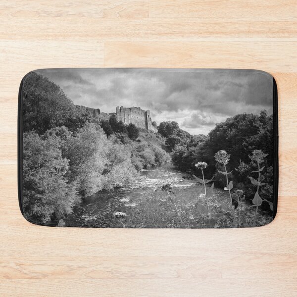 Item preview, Richmond Castle Above River Swale Monochrome  designed and sold by Alisonchambers2.