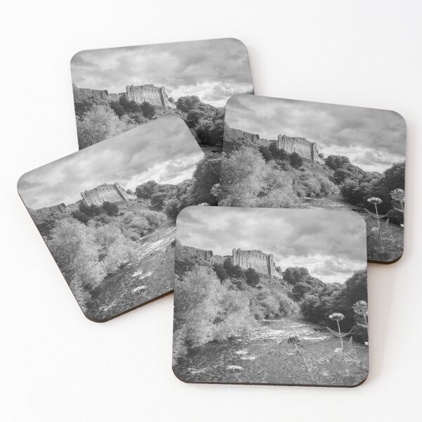 Item preview, Richmond Castle Above River Swale Monochrome  designed and sold by Alisonchambers2.