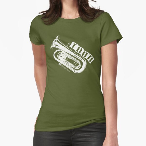 Label Me A Tuba (White Lettering) Fitted T-Shirt