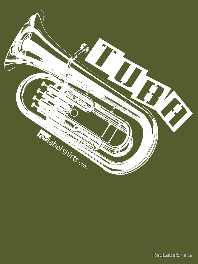 Thumbnail 3 of 3, Fitted T-Shirt, Label Me A Tuba (White Lettering) designed and sold by RedLabelShirts.