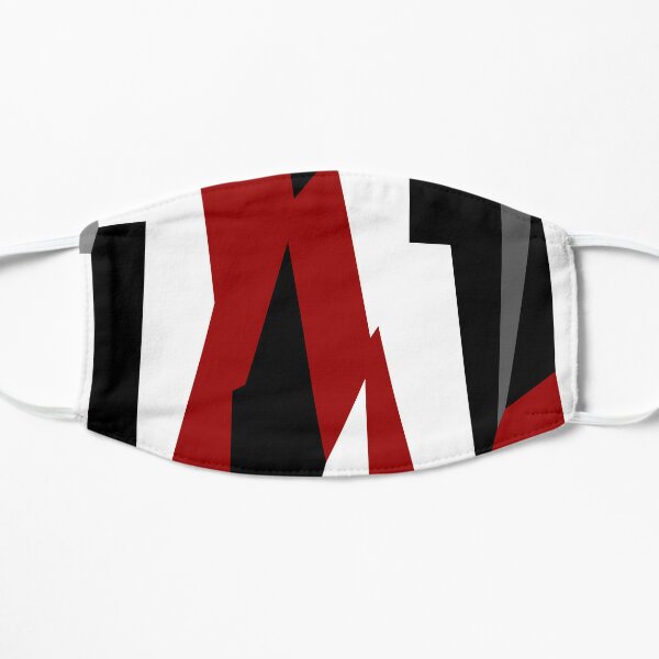 red black and white abstract Flat Mask